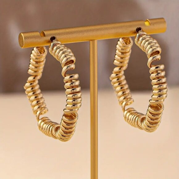 14K Gold Womens Twisted Braided Wire Hoop Earrings 14 Karat Silver Hoops Jewelry